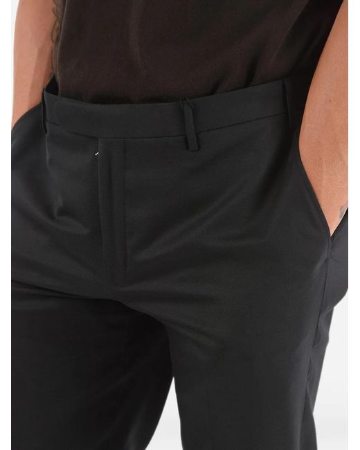 Corneliani Black Virgin Wool Trousers for men