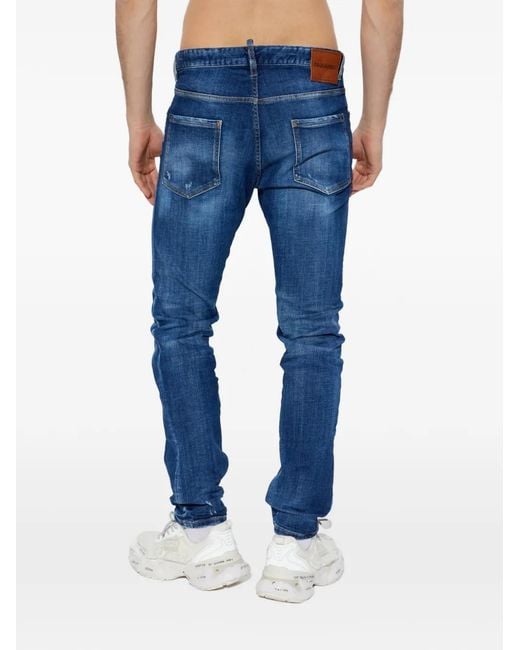 Vaqueros Teddy Con Efecto Envejecido DSquared² de hombre de color Blue
