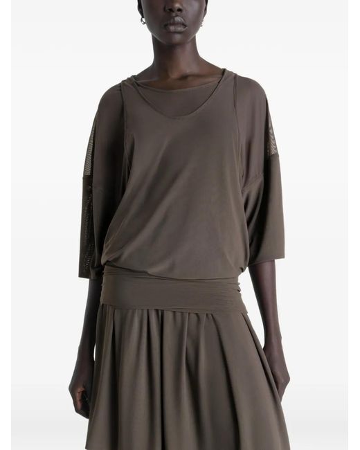 lemaire draped mesh jersey maxi dress Lemaire Double Layer Dress