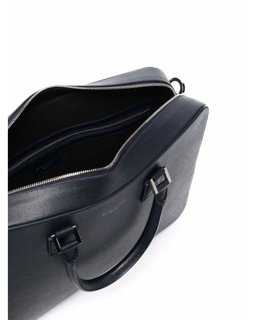 Aspinal Blue Mount Street Laptop Briefcase for men