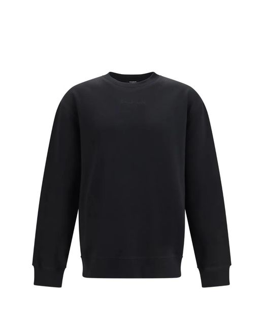 Balmain Blue Sweat En Coton À Logo Brodé for men