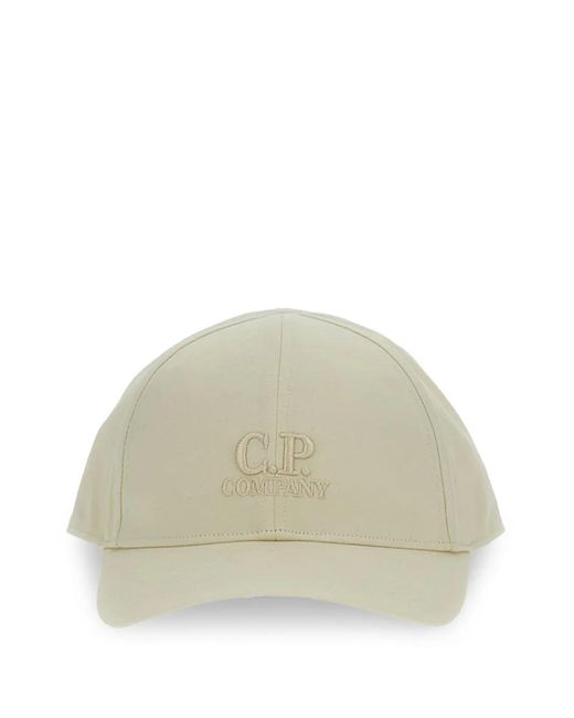 C P Company White Logo-Embroidered Baseball Cap for men