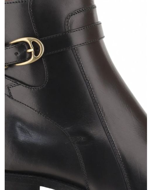 Sartore Black Buckle-Strap Ankle Boots