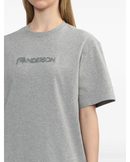 J.W. Anderson Gray Logo-Embroidered T-Shirt