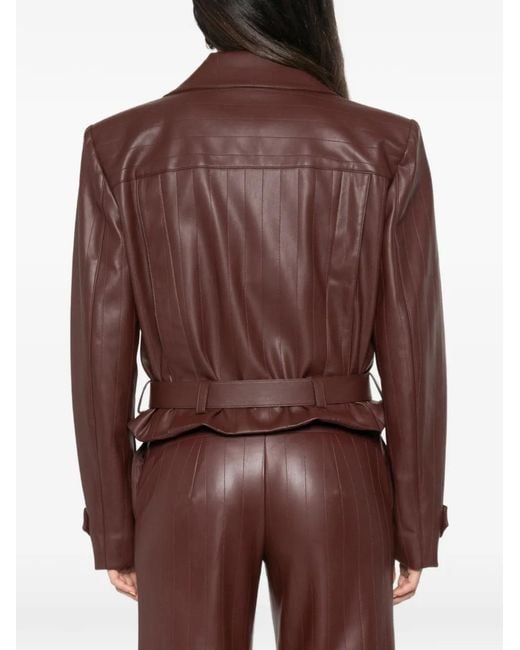 Patrizia Pepe Brown Belted Double-Breasted Jacket