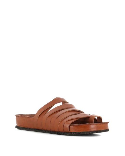 Pantanetti Brown Strappy Leather Sandals