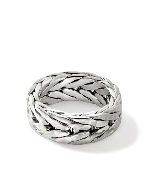 John Hardy Metallic Sterling Silver Hammered Ring for men