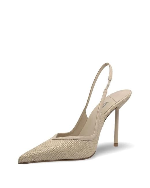 Le Silla White Woven Point Toe Pumps