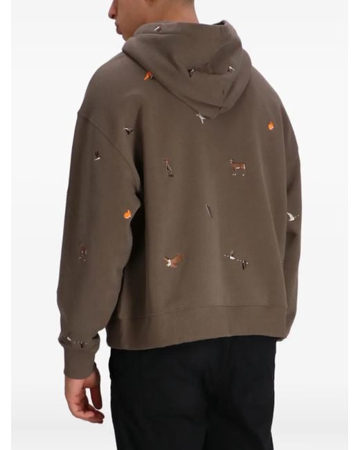 Hoodie Brodé À Col Brodé HUGO pour homme en coloris Brown