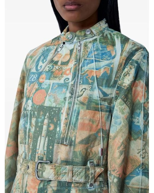 Kiko Kostadinov Green X Levi's Carina Belt-Detail Jacket