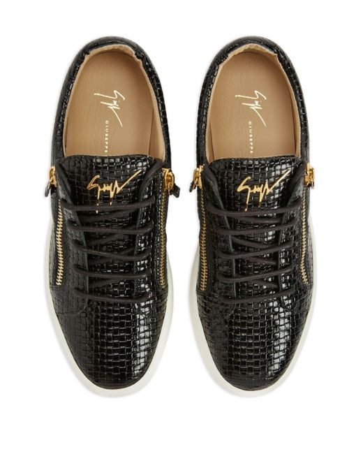 Giuseppe Zanotti Black Frankie Patent-leather Sneakers for men