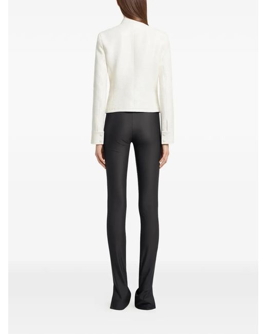 Courreges White City Jacket With Buckle Neck And Logo Detail