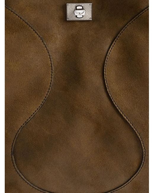 Zadig & Voltaire Brown Wildleder-Tote Bag Mit Abgerundetem Detail