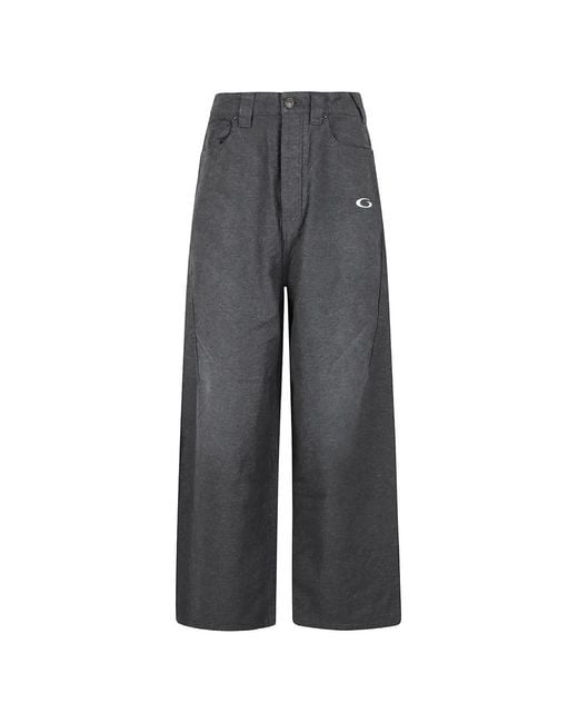 Balenciaga Gray Embroidered Detail Trousers for men