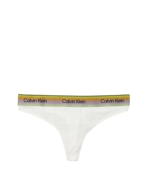 Calvin Klein White String Mit Logo-Bund