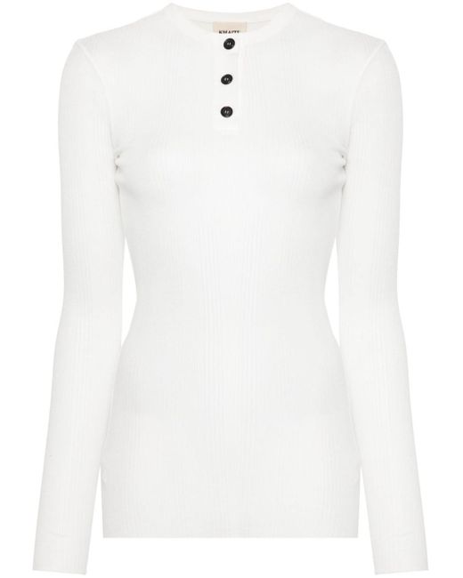 Khaite White Long-Sleeved T-Shirt