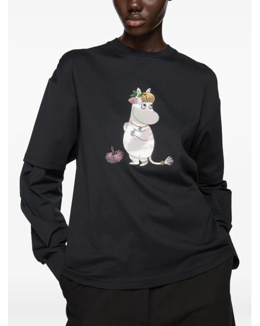 Acne Black Graphic-Print Sweatshirt