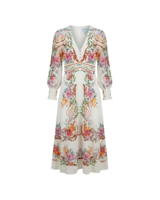 Hale Bob White Frida Floral-Print Dress