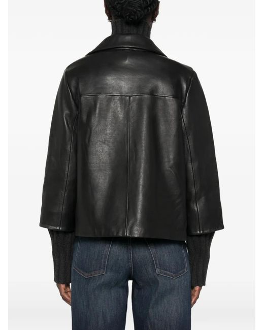 The Jackie Leathers Black Layered Leather Jacket