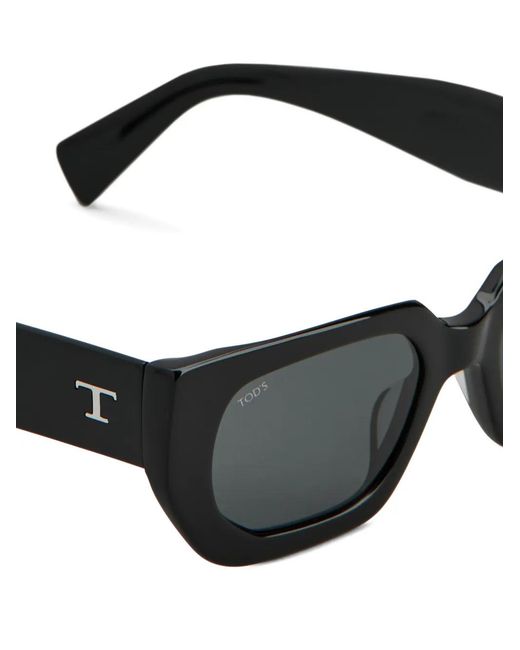 Tod's Black Logo Square Sunglasses