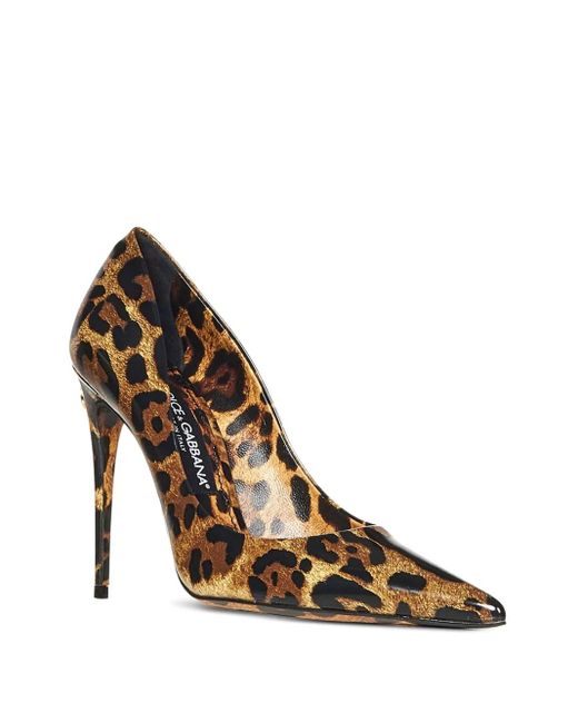 Dolce & Gabbana Metallic 105Mm Leopard-Print Heeled Pumps