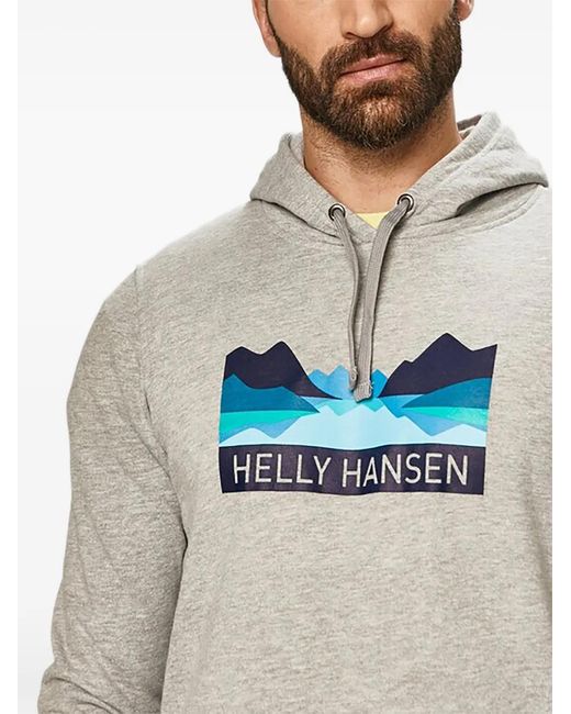 Helly Hansen Gray Graphic-Print Hoodie for men