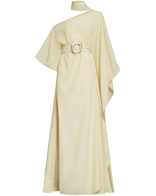 ‎Taller Marmo Natural Taylor Belted Crepe Kaftan