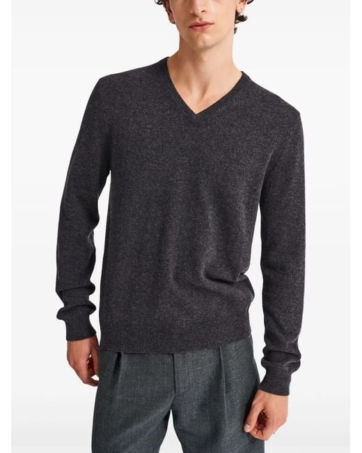 Pringle of Scotland Black V-Neck Cashmere Jumper for men