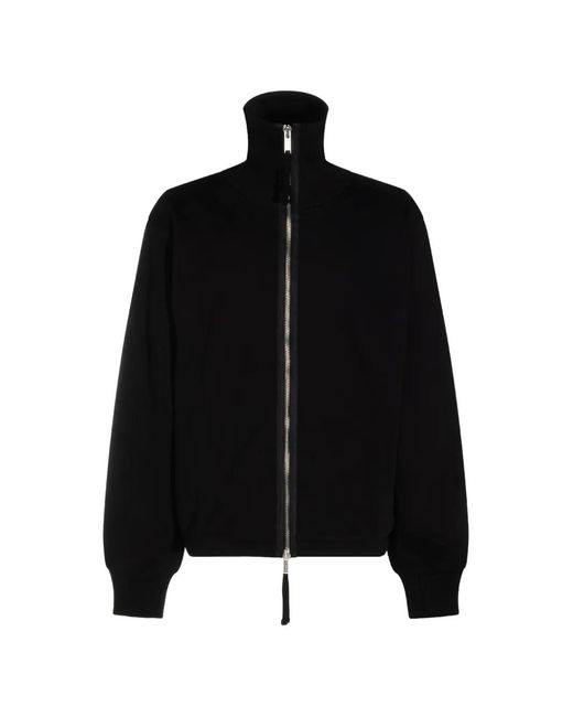 Thom Krom Black High-Neck Zip-Up Jacket for men
