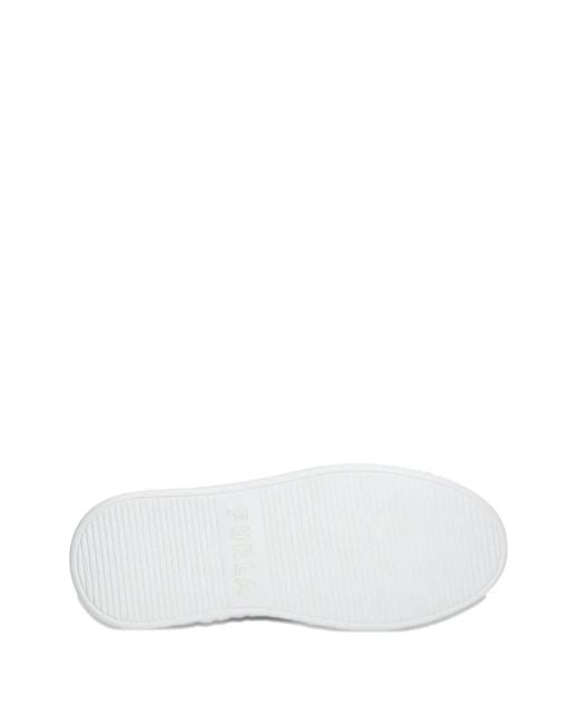 Furla White Logo-Plaque Platform Sneakers