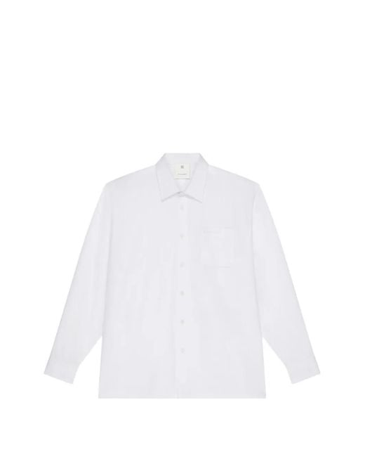 Givenchy White Long-Sleeve Pocket Shirt for men
