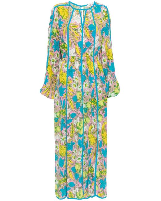Diane von Furstenberg Blue Scott Floral-print Dress