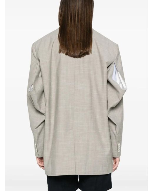 KENZO Gray Solid Kimono Blazer Clothing