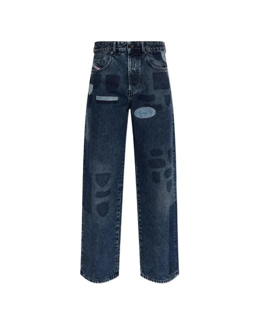 DIESEL Blue 2001 D-Macro-S10 Patchwork Jeans for men