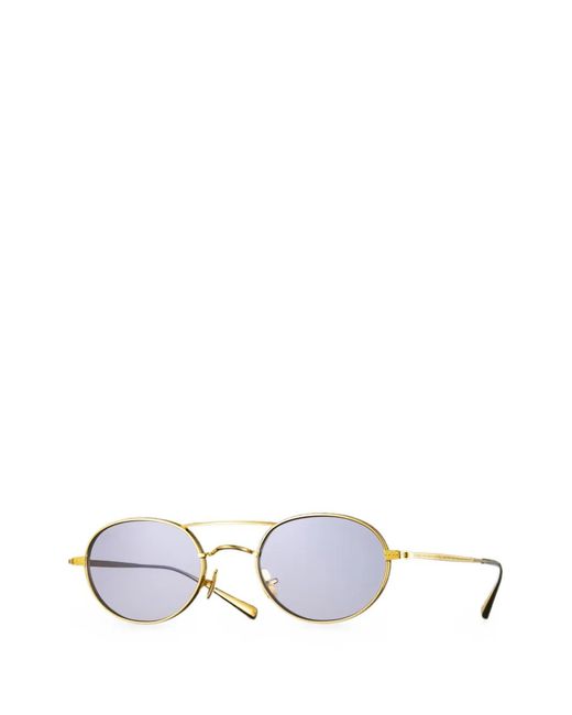 Eyevan 7285 White Eldridge Round-Frame Sunglasses