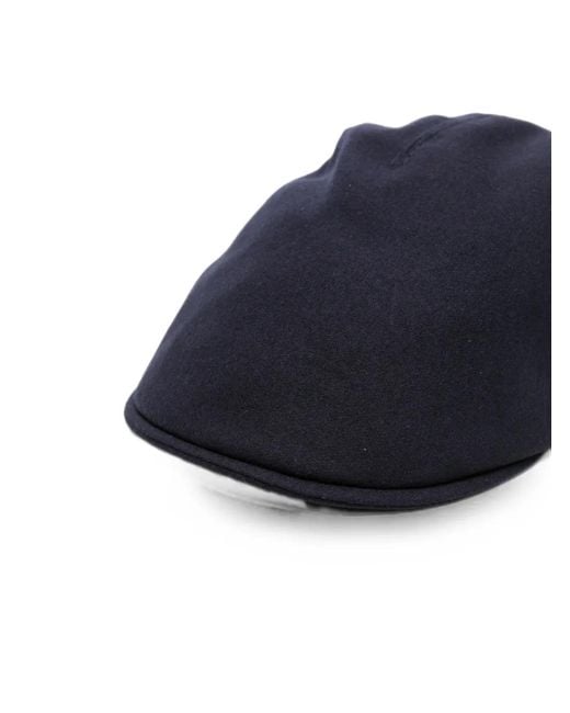 Gran Sasso Blue Logo-Patch Flat Cap for men