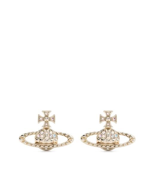 Vivienne Westwood White Mayfair Bas Relief Earrings
