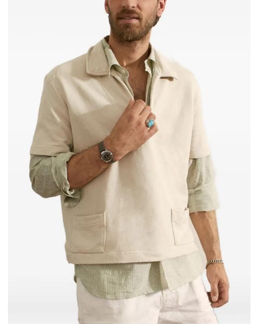 Fortela White Grand V-Neck Pocket T-Shirt for men