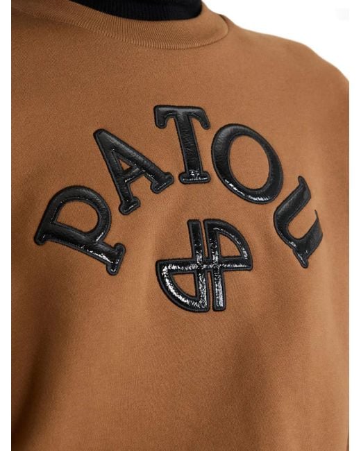 Patou Brown Fleecepullover Mit Logo-Applikation