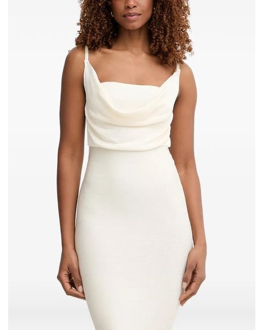 Guess White Cowl-Neck Mini Dress