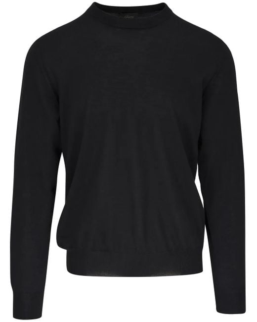 Brioni Black Round-Neck Knit Jumper for men