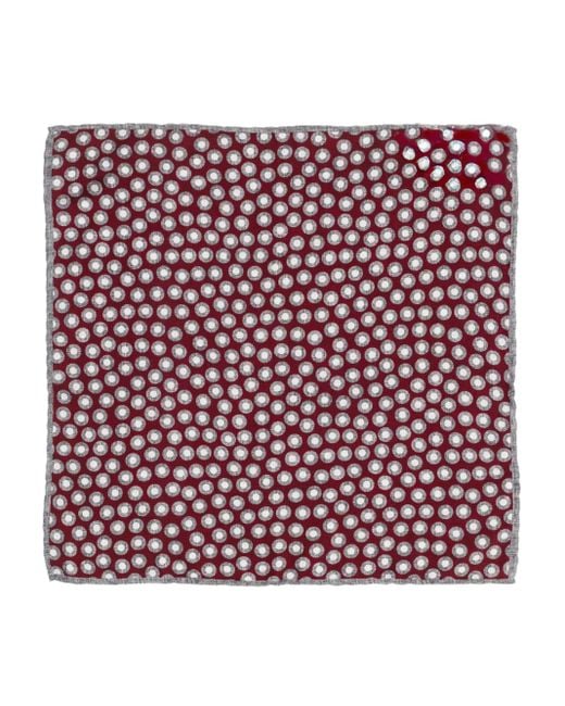 Brunello Cucinelli Red Polka-Dot Pocket Square for men