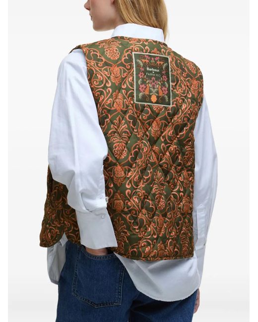 Gilet À Design Matelassé Farm Rio en coloris Brown