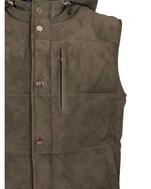 Al Duca D'aosta Green Gilet À Design Matelassé for men