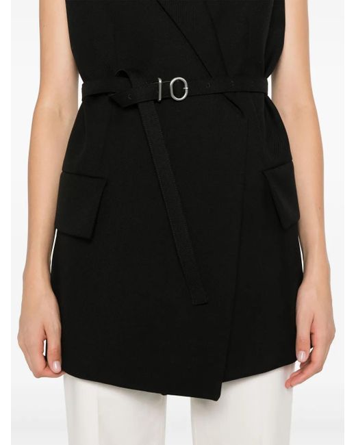 Jil Sander Black Wool Sleeveless Coat