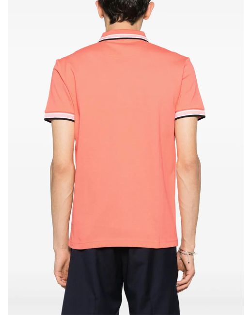 Boss Orange Logo-Embroidered Piqué Polo Shirt for men