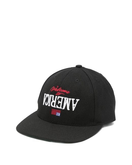 Willy Chavarria Black Embroidered Baseball Cap for men