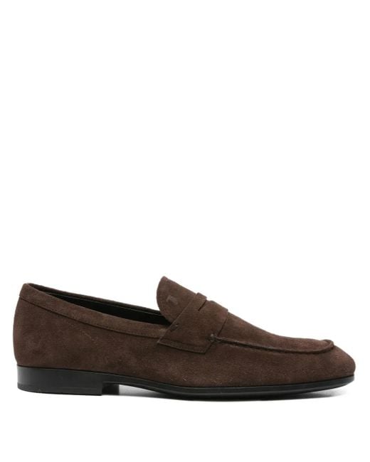 Tod's Men's Brown Leather Penny Loafers