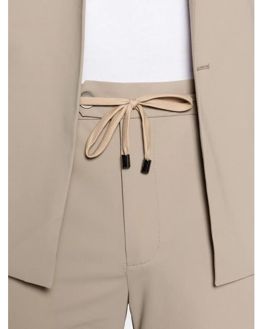 DISTRETTO 12 Natural 32 York T. Adctive Drawstring Trousers for men