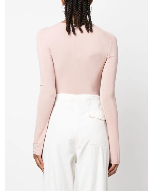 ALESSANDRO VIGILANTE Pink Cut-Out Cowl-Effect Bodysuit
